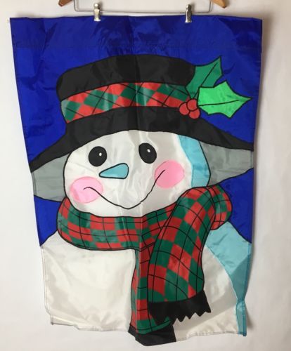 Large Outdoor flag Snowman  double sided decorative Flag 39X28