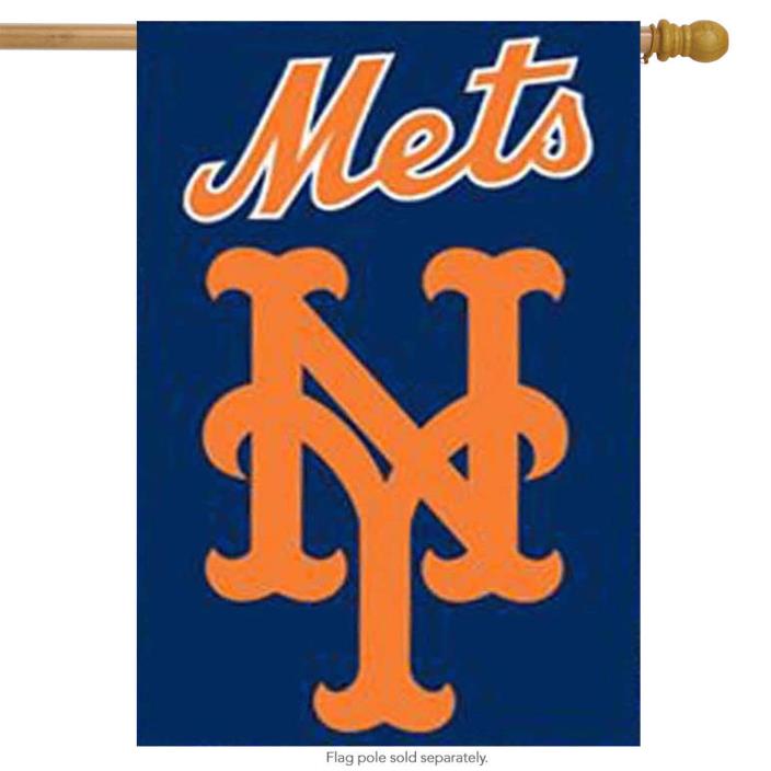 New York Mets Applique Embroidered Banner Flag MLB Licensed AFNYM