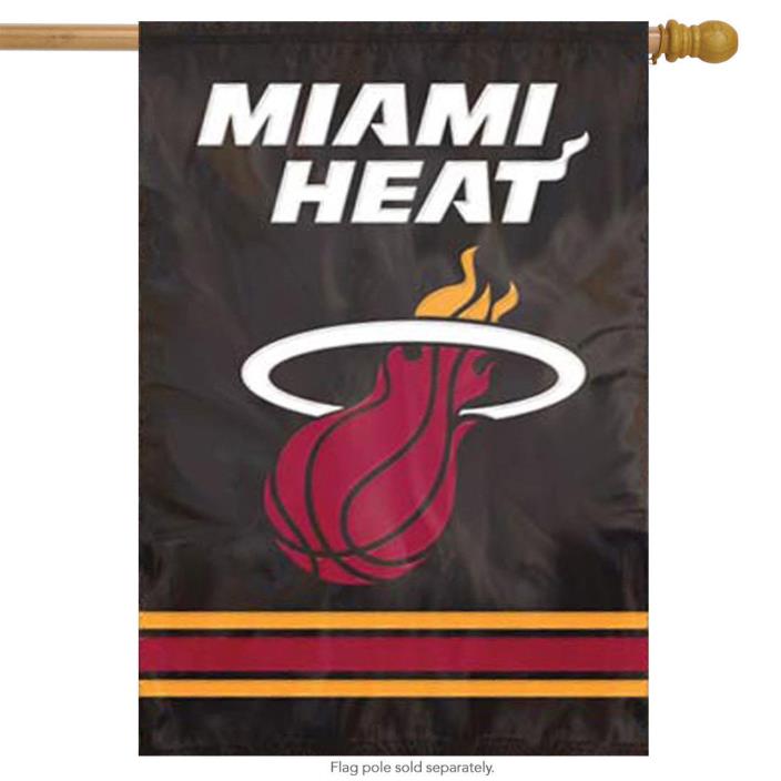 Miami Heat Applique House Flag Embroidered  2 Sided NBA Basketball 44