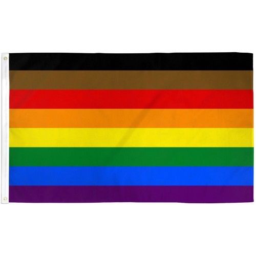 PHILLY PRIDE Flag Banner Sign Polyester 2 Grommets Rings 3 x 5 RAINBOW