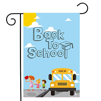 Double Side Back to School Garden Flag 12.518inches Fade Resistant Outdoor Yard