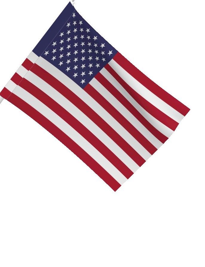U.S. AMERICAN SLEEVED FLAG - 2 1/2 x 4 - READY TO SLIDE ON POLE - FREE SHIPPING