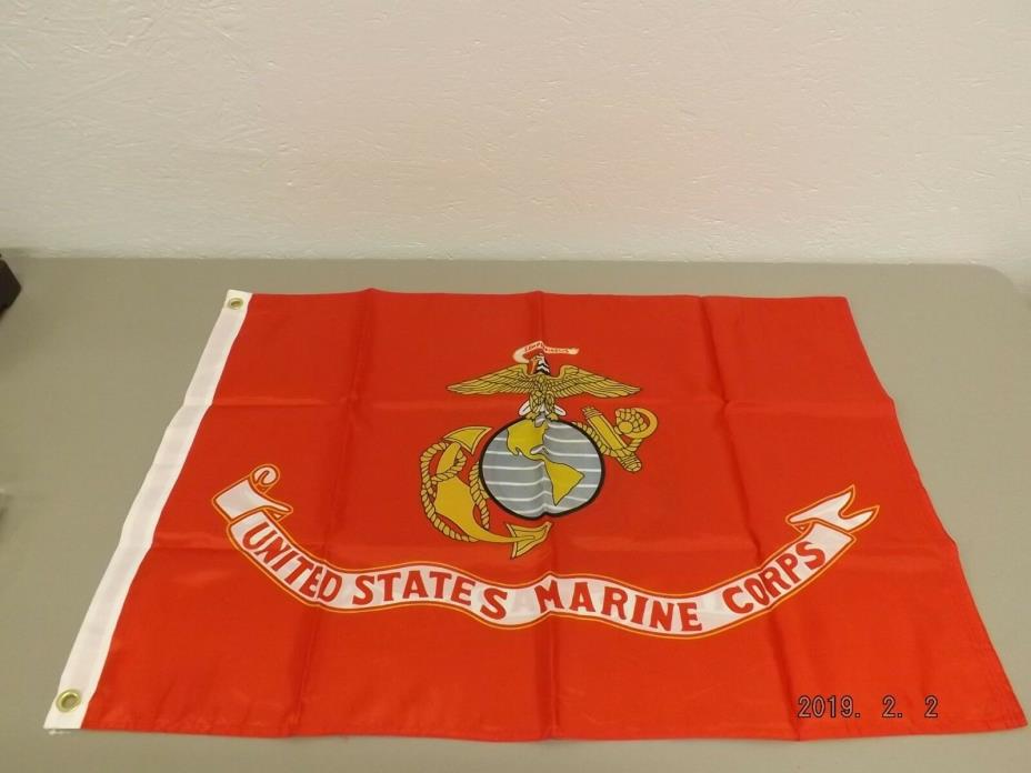 NEW 2x3 USMC Marine Corps 210D Nylon Double Sided Flag w/ 2 Brass Clips & Pin