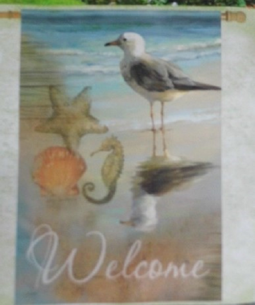 Seaside Welcome Summer House Flag- 2 Sided Message, 28