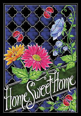 Home Sweet Home Pretty Spring Flowers 12 X 18 Inch Garden Flag Custom Decor