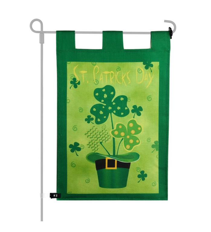 St.Patricks Decor, Garden Flag Decorative Clovers Irish Green