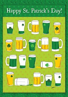 Toland Home Garden St Pat's Party 12.5 x 18Inch Decorative Pint Green Beer Flag