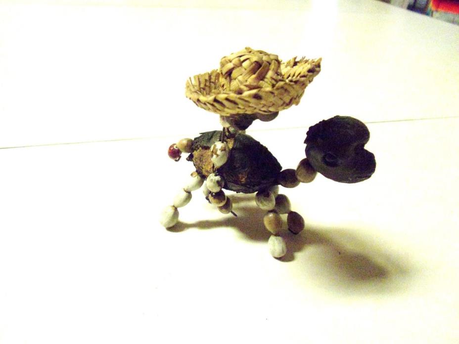 Rare Vintage Nut Horse With Rider Made with Natural Nuts