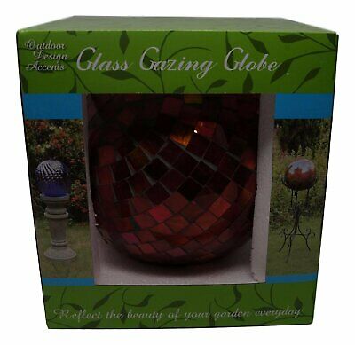 Mosaic Glass Gazing Globe - Hand Blown Red Glass