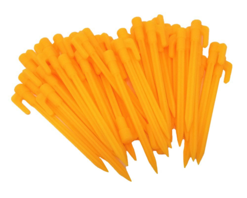 40 pcs 5.7 Yellow Plastic Garden Stakes Tent Pegs Canopy Accessories