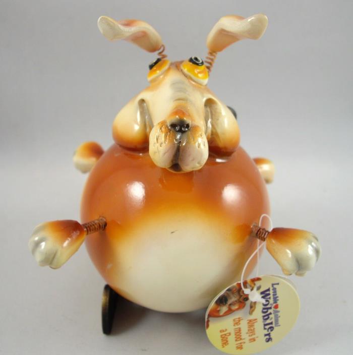 Tim Twinkler Collection Lovable Animal Wobblers Dog Figurine w Springy Feet Ears