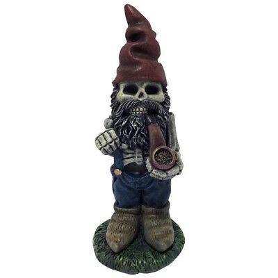 Design House 319657 19in Tall Skeleton Gnome Man with Pipe Lawn Decoration