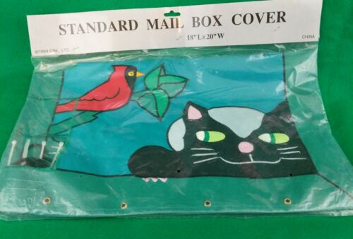 MAIL WRAP MAILBOX COVER Nylon Standard CAT AND BIRD Green FACTORY SEALED