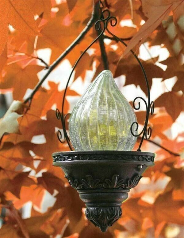 Victorian Trading Co Torch Solar Lantern Faux Flame 16