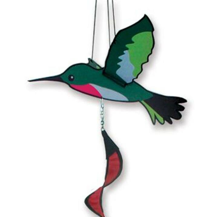 Hummingbird Hanging Twister Wind Spinner with Corkscrew Tail Premier 11x35