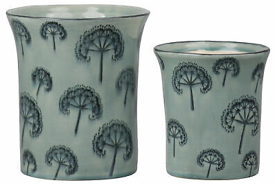 Ceramic Round Pot with Trumpet Rim Mouth and Printed Dandelion Pattern Design...