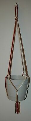 Lot of 2 Plant Hangers -Med Brown, Dr Red, Beige, Cream & Browns, Dr. Red, Cream