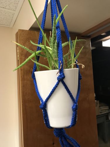 Plant Hanger Macrame Royal Blue