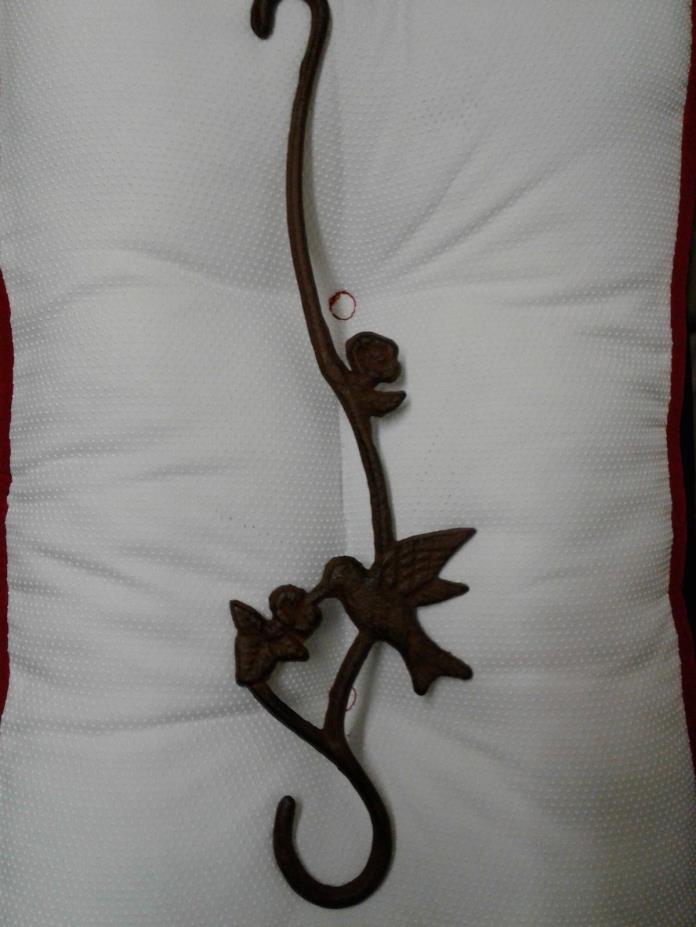 Cast Iron Hummingbird Plant Hanger Hook humming bird