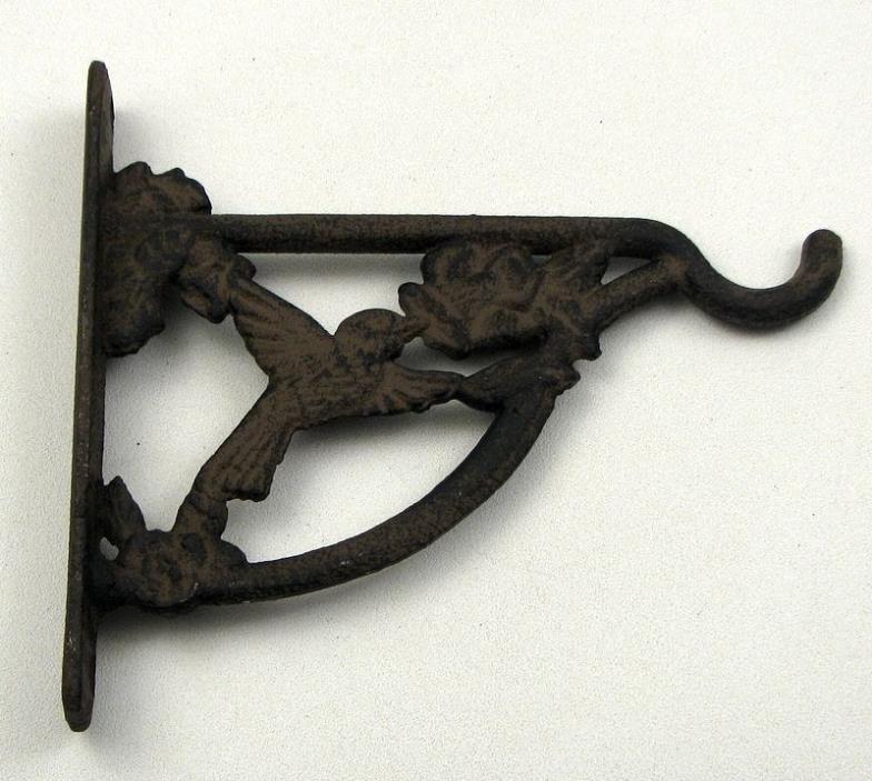 Cast Iron Small Bird Hanger Rustic Brown SIX FOR ONE PRICE!