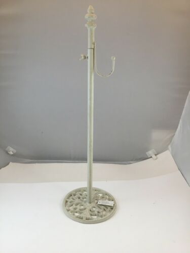 Adjustable Plant Hanger, White Washed Metal Beachy New 22-40” Height One Hook
