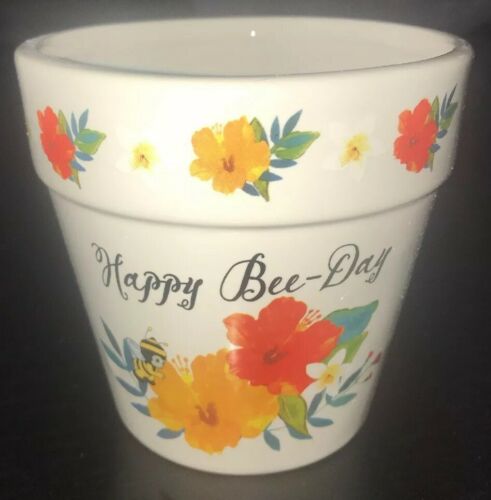 Happy Bee Day Flower Pot