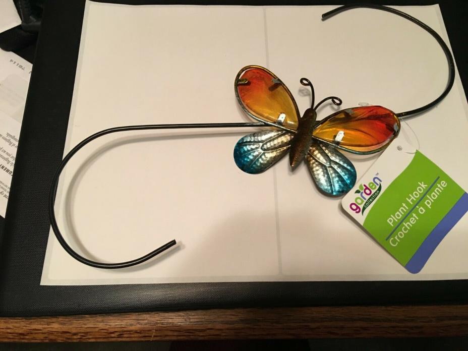 Outdoor Glass Critter Garden S Hook Butterfly new with tags