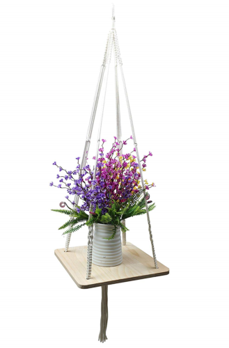 Furnily Macrame Plant for Home Decoration Shelf Hanging PlanterSquare