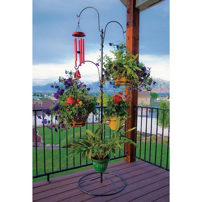 Hanging Planter Stand Standing Tall Plant Feeders Holder Outdoor Patio Garden