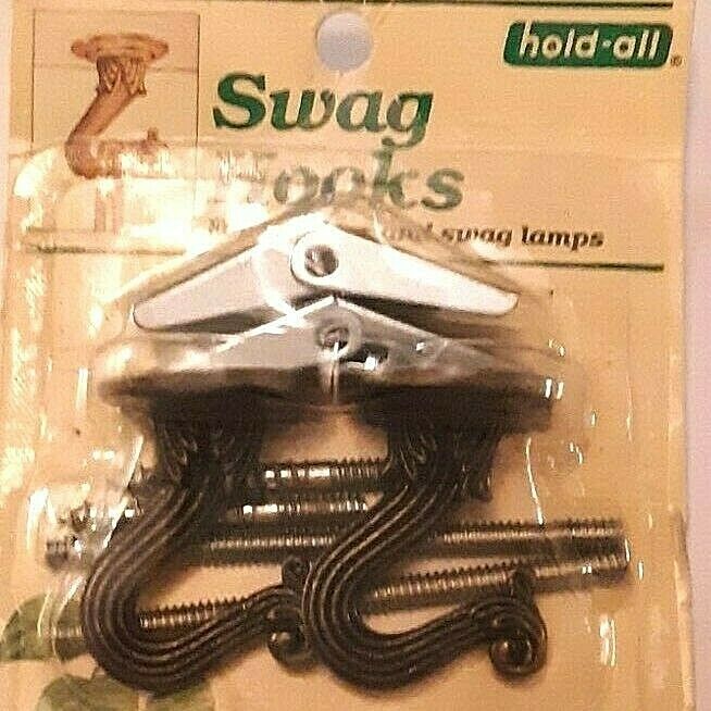 swag hooks to hang plants:2 hooks,2 toggle bolts,2 screws antique brass finish