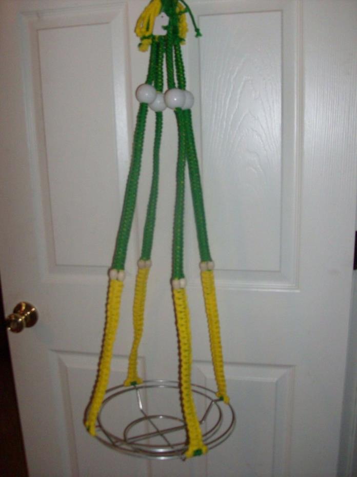 new PLANT HANGER custom made GREEN BAY color 36 inches GREEN yellow