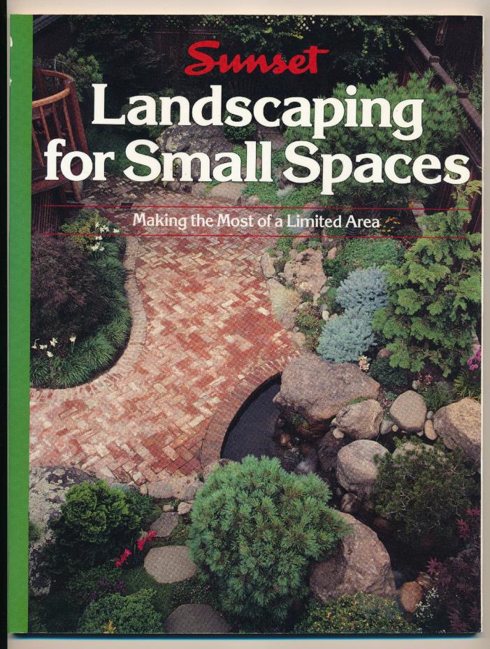 LANDSCAPING SMALL SPACES Gardening Book by Sunset Pond Patio Roof Cobble Stones