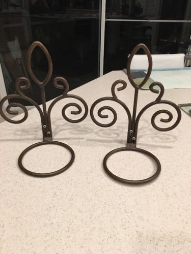 Two Vintage Wall Brass Flower/Planter Pot Holders