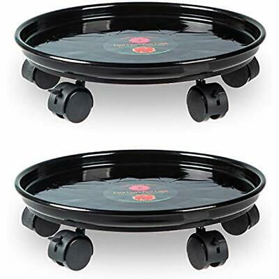 14 Inch Plant Caddy 5 Wheels, Rolling Heavy Duty, Indoor Planter Dolly On Tray