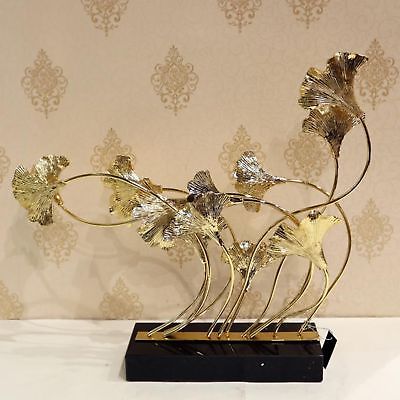 Metal artificial flower with marble stand stainless steel metal craft home decor
