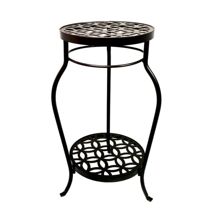 Patio Life 21-in Black Indoor/Outdoor Round Steel Plant Stand Durable New