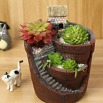 Hanging Garden Potted Micro Landscape Plant Pots Small House Resin Decoration