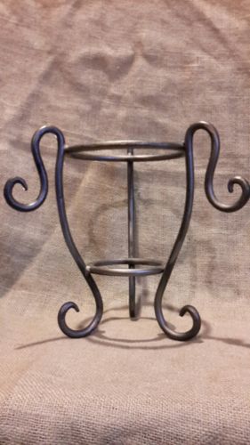 Heavy Wrought Iron Scroll Design Pot Plant Stand Planter Holder EUC