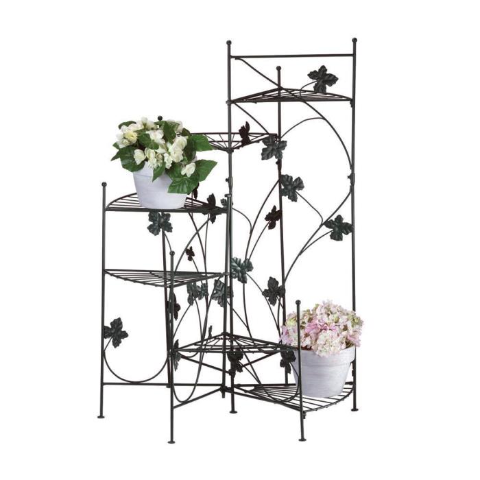 Iron Staircase Ivy Design Plant Stand Home Decor Green Folding Spiral Display