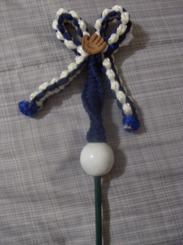 DODGERS handmade MACRAME plant stake , I have others LA baseball