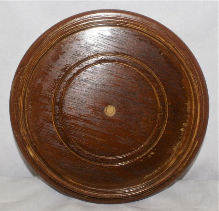 Wooden Plant Stand Base Round 9 1/2 Inch Heavy Solid Wood Vase Pot Garden Urn