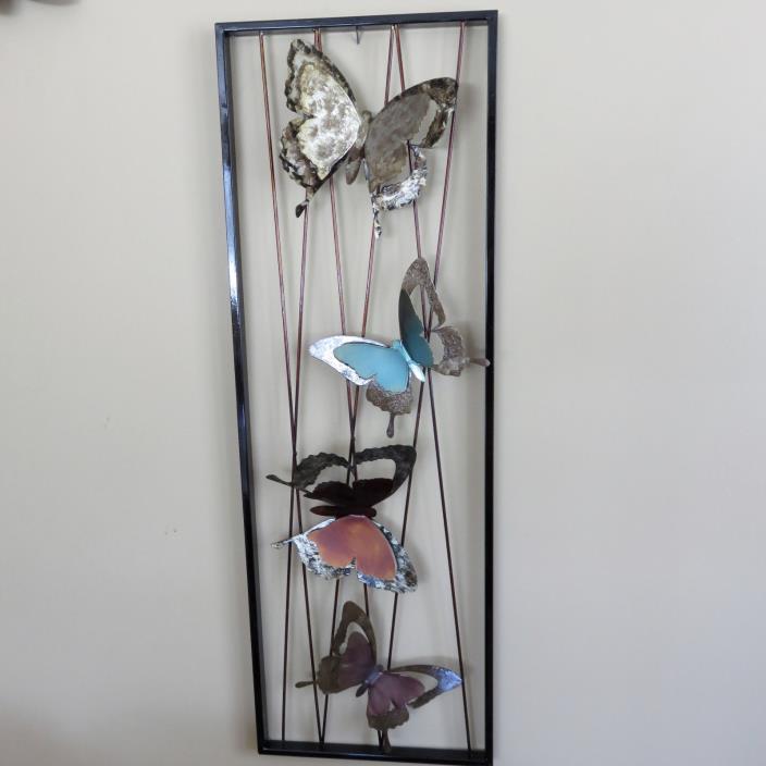 METAL BUTTERFLY WALL PLAQUE DECOR GARDEN HOME WALL ART 33 in. New BUTTERFLIES