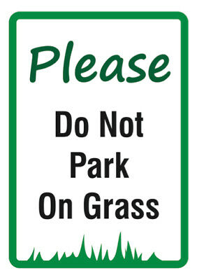 Park on Grass Yard Sign- Large Lawn Warning Sign for Cars- 2 Pack, 12x18