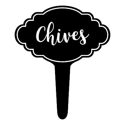 Chives Vegetable Fruit Herb Garden Sign With Stake 8X8 Inch, Metal