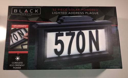 Solar Illuminated Lighted House Number Address Plaque Outdoor LED Light Sign