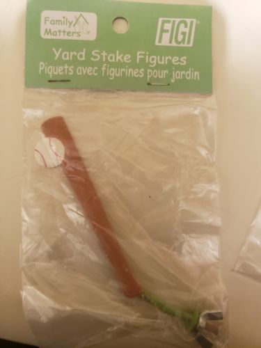 Russ Berrie - FIGI - Baseball & Bat Family Matters Yard Stake (about 3 1/2