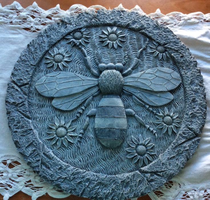 Step Stone or Wall Plaque Bee and Marigolds or I Love Gardening. Select One.