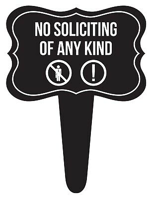 No Soliciting Of Any Kind Home Yard Lawn Sign, Black, 12x16