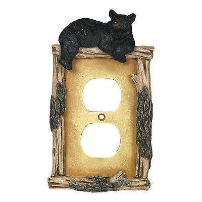 River's Edge 616 Hand Painted Black Bear Duplex Receptical Cover Card