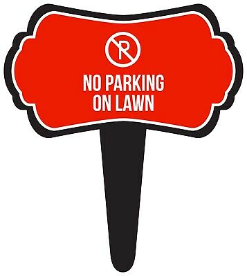 No Parking on Lawn Home Yard Notice Warning Sign, Red, 16x18